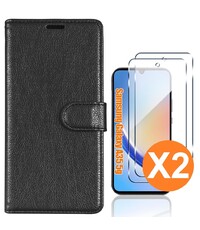 Ntech Hoesje geschikt voor Samsung Galaxy A35 5G hoesje bookcase Zwart