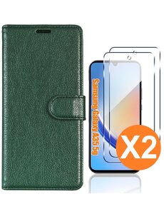 Ntech Hoesje geschikt voor Samsung Galaxy A35 5G hoesje bookcase Groen