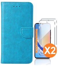 Ntech Hoesje geschikt voor Samsung Galaxy A35 5G hoesje bookcase Blauw