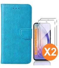 Ntech Hoesje geschikt voor Samsung Galaxy A55 5G hoesje bookcase Blauw