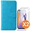 Ntech Hoesje geschikt voor Samsung Galaxy A55 5G hoesje bookcase Blauw - Met screenprotector tempered glass voor  Galaxy A55 - 2x