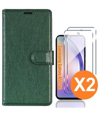 Ntech Hoesje geschikt voor Samsung Galaxy A55 5G hoesje bookcase Groen