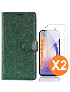 Ntech Hoesje geschikt voor Samsung Galaxy A55 5G hoesje bookcase Groen