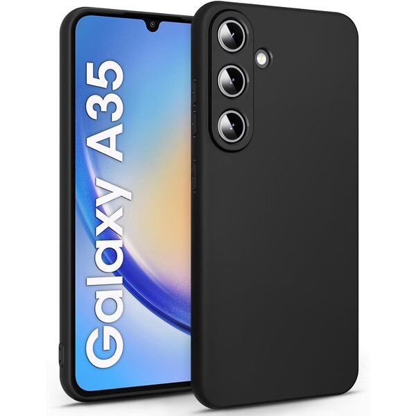 Ntech  Hoesje geschikt voor Samsung Galaxy A35 5G hoesje Siliconen cover Zwart backcover