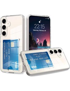 Ntech Hoesje Geschikt Voor Samsung Galaxy S24 hoesje met pasjeshouder transparant