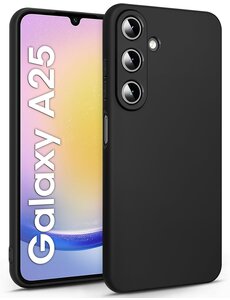 Ntech Hoesje geschikt voor Samsung Galaxy A25 hoesje Siliconen cover Zwart