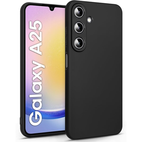 Ntech Hoesje geschikt voor Samsung Galaxy A25 hoesje Siliconen cover Zwart soft backcover