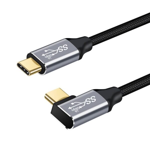 Ntech usb c naar usb c kabel 0.5M PD100W Geschikt voor iPhone 15 / 15 Pro / 15 Pro Max / Macbook / Samsung - Data Synchronisatie type C naar type C Kabel - 20Gps Data Transfer - Gevlochten USB C Kabel 4K 60Hz Zwart