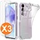 Ntech Hoesje Geschikt Voor Samsung Galaxy A55 5G Hoesje transparant Anti Shock silicone Hoesje Geschikt Voor Samsung Galaxy A55 Screenprotector Glazen 3 pack