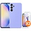 Ntech Hoesje geschikt voor Samsung Galaxy A55 siliconen hoesje Lila zacht TPU backcover - Met gehard glas screenprotector - 2 stuks