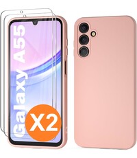 Ntech Hoesje geschikt voor Samsung Galaxy A55 siliconen hoesje Pink Sand