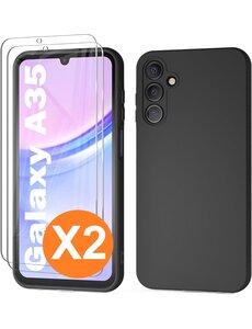 Ntech Hoesje geschikt voor Samsung Galaxy A35 siliconen hoesje Zwart