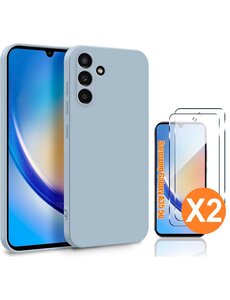 Ntech Hoesje geschikt voor Samsung Galaxy A35 siliconen hoesje Licht Blauw