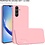 Ntech Hoesje geschikt voor Samsung Galaxy A35 siliconen hoesje Licht Roze zacht TPU backcover - Met gehard glas screenprotector - 2 stuks