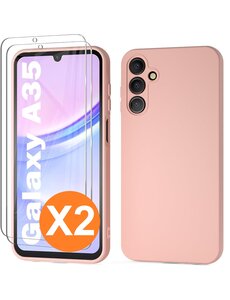 Ntech Hoesje geschikt voor Samsung Galaxy A35 siliconen hoesje Pink Sand