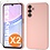 Ntech Hoesje geschikt voor Samsung Galaxy A35 siliconen hoesje Pink Sand zacht TPU backcover - Met gehard glas screenprotector - 2 stuks