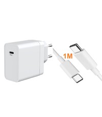 Ntech USB-C Adapter 45W met USB-C naar USB-C Oplader Kabel 1 Meter - Snellader fast charger