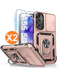 Ntech Hoesje Geschikt voor Samsung Galaxy A55 hoesje backcover Rose Goud