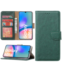 Ntech Hoesje geschikt voor Samsung Galaxy A05s bookcase met pasjeshouder - Groen