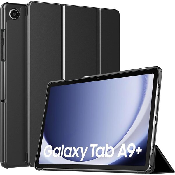 Ntech Ntech Tablet Hoes Geschikt voor Samsung Galaxy Tab A9 Plus hoes Trifold Bookcase - Zwart