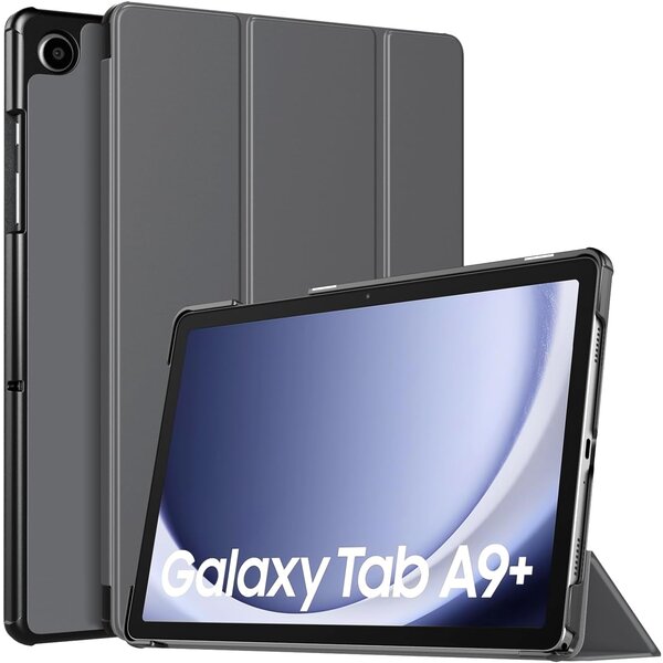 Ntech Ntech Tablet Hoes Geschikt voor Samsung Galaxy Tab A9 Plus hoes Trifold Bookcase - Grijs