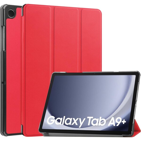 Ntech Ntech Tablet Hoes Geschikt voor Samsung Galaxy Tab A9 Plus hoes Trifold Bookcase - Rood