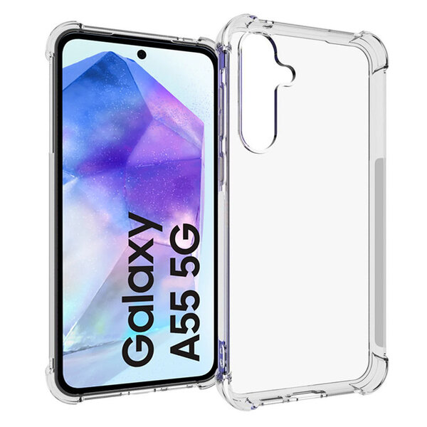 Ntech Transparant Hoesje geschikt voor Samsung Galaxy A55 - Shock Proof case - Siliconen hoesje