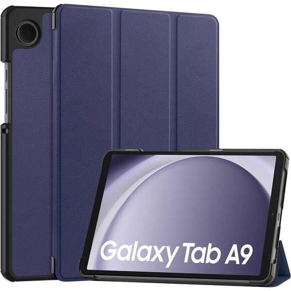 Ntech Ntech Tablet Hoes Geschikt voor Samsung Galaxy Tab A9 hoes Trifold Bookcase - Donker Blauw