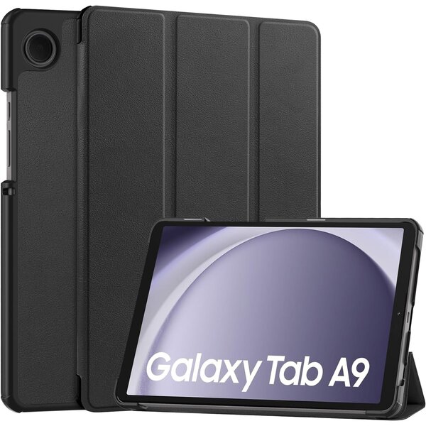 Ntech Ntech Tablet Hoes Geschikt voor Samsung Galaxy Tab A9 hoes Trifold Bookcase - Zwart