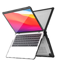 Ntech Hoes Geschikt voor Macbook Air 13 inch Hoes Zwart shockproof heavy duty hoesje