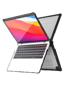 Ntech Hoes Geschikt voor Macbook Air 13 inch Hoes Zwart shockproof heavy duty hoesje