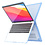 Ntech Hoes Geschikt voor Macbook Air 13 inch Hoes Licht Blauw shockproof heavy duty hoesje - Macbook Air M1 2021 2020 2019 2018 / A2337 A2179 A1932 case met Opvouwbare kickstand hoes hardcover