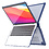 Ntech Hoes Geschikt voor Macbook Air 13 inch Hoes Donker Blauw shockproof heavy duty hoesje - Macbook Air M1 2021 2020 2019 2018 / A2337 A2179 A1932 case met Opvouwbare kickstand hoes hardcover