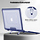 Ntech Hoes Geschikt voor Macbook Air 13 inch Hoes Donker Blauw shockproof heavy duty hoesje - Macbook Air M1 2021 2020 2019 2018 / A2337 A2179 A1932 case met Opvouwbare kickstand hoes hardcover
