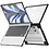 Ntech Hoes Geschikt voor Macbook Air 13.6 inch Hoes Zwart shockproof heavy duty hoesje - Macbook Air M2 / M3 2022 2023 2024 / A3113 M3/ A2681 M2 case met Opvouwbare kickstand hoes hardcover
