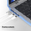 Ntech Hoes Geschikt voor Macbook Air 13.6 inch Hoes Licht Blauw shockproof heavy duty hoesje - Macbook Air M2 / M3 2022 2023 2024 / A3113 M3/ A2681 M2 case met Opvouwbare kickstand hoes hardcover