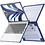 Ntech Hoes Geschikt voor Macbook Air 13.6 inch Hoes Donker Blauw shockproof heavy duty hoesje - Macbook Air M2 / M3 2022 2023 2024 / A3113 M3/ A2681 M2 case met Opvouwbare kickstand hoes hardcover