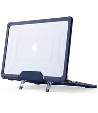 Ntech Hoes Geschikt voor Macbook Air 13.6 inch Hoes Donker Blauw shockproof heavy duty hoesje