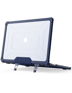 Ntech Hoes Geschikt voor Macbook Air 13.6 inch Hoes Donker Blauw shockproof heavy duty hoesje