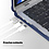 Ntech Hoes Geschikt voor Macbook Air 13.6 inch Hoes Donker Blauw shockproof heavy duty hoesje - Macbook Air M2 / M3 2022 2023 2024 / A3113 M3/ A2681 M2 case met Opvouwbare kickstand hoes hardcover