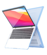 Ntech Hoes Geschikt voor Macbook New Pro 13 inch Hoes Licht Blauw shockproof heavy duty hoesje
