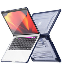 Ntech Hoes Geschikt voor Macbook New Pro 13 inch Hoes Donker Blauw shockproof heavy duty hoesje
