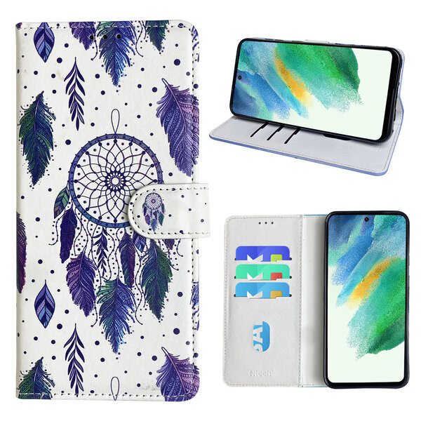 Ntech Hoesje geschikt voor Samsung Galaxy S21 FE Bookcase met dromenvanger print