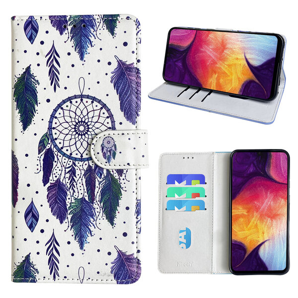 Ntech Hoesje geschikt voor Samsung Galaxy A50 Bookcase met dromenvanger print