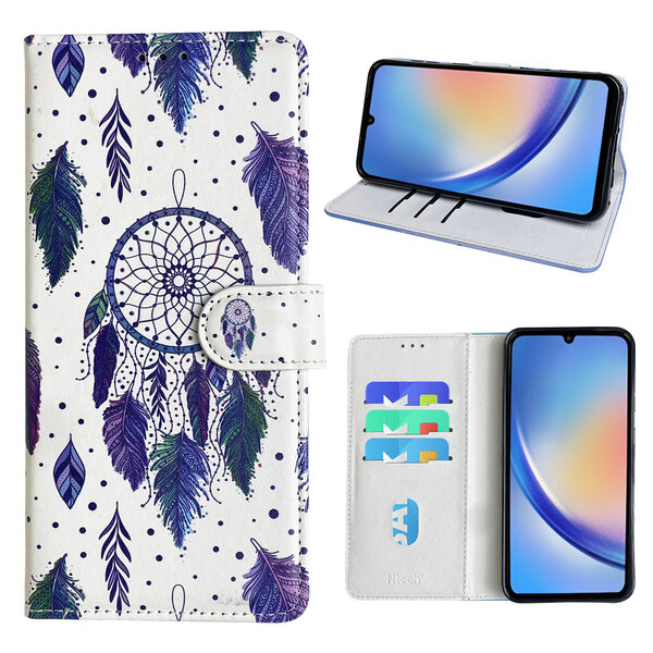Ntech Hoesje geschikt voor Samsung Galaxy A34 Bookcase met dromenvanger print