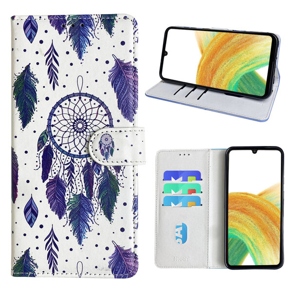 Ntech Hoesje geschikt voor Samsung Galaxy A33 (4G/5G) Bookcase met dromenvanger print