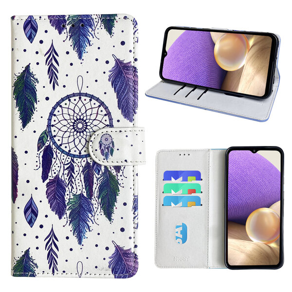 Ntech Hoesje geschikt voor Samsung Galaxy A32 5G Bookcase met dromenvanger print