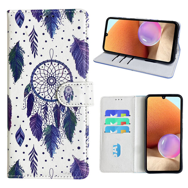 Ntech Hoesje geschikt voor Samsung Galaxy A32 4G Bookcase met dromenvanger print