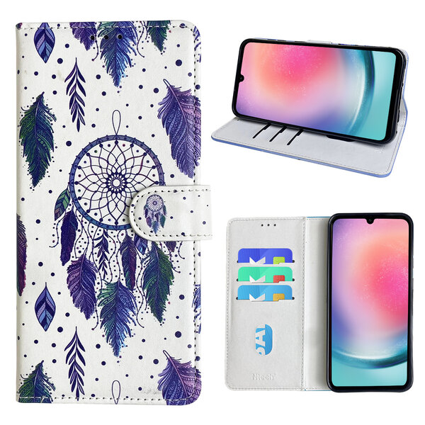 Ntech Hoesje geschikt voor Samsung Galaxy A24 Bookcase met dromenvanger print