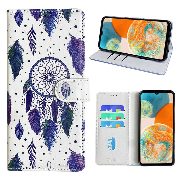 Ntech Hoesje geschikt voor Samsung Galaxy A23 Bookcase met dromenvanger print